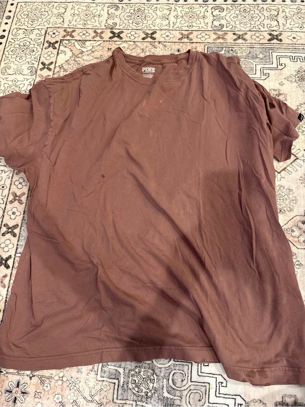 PINK Victoria's Secret Short-Sleeve Crew Tee in Brown